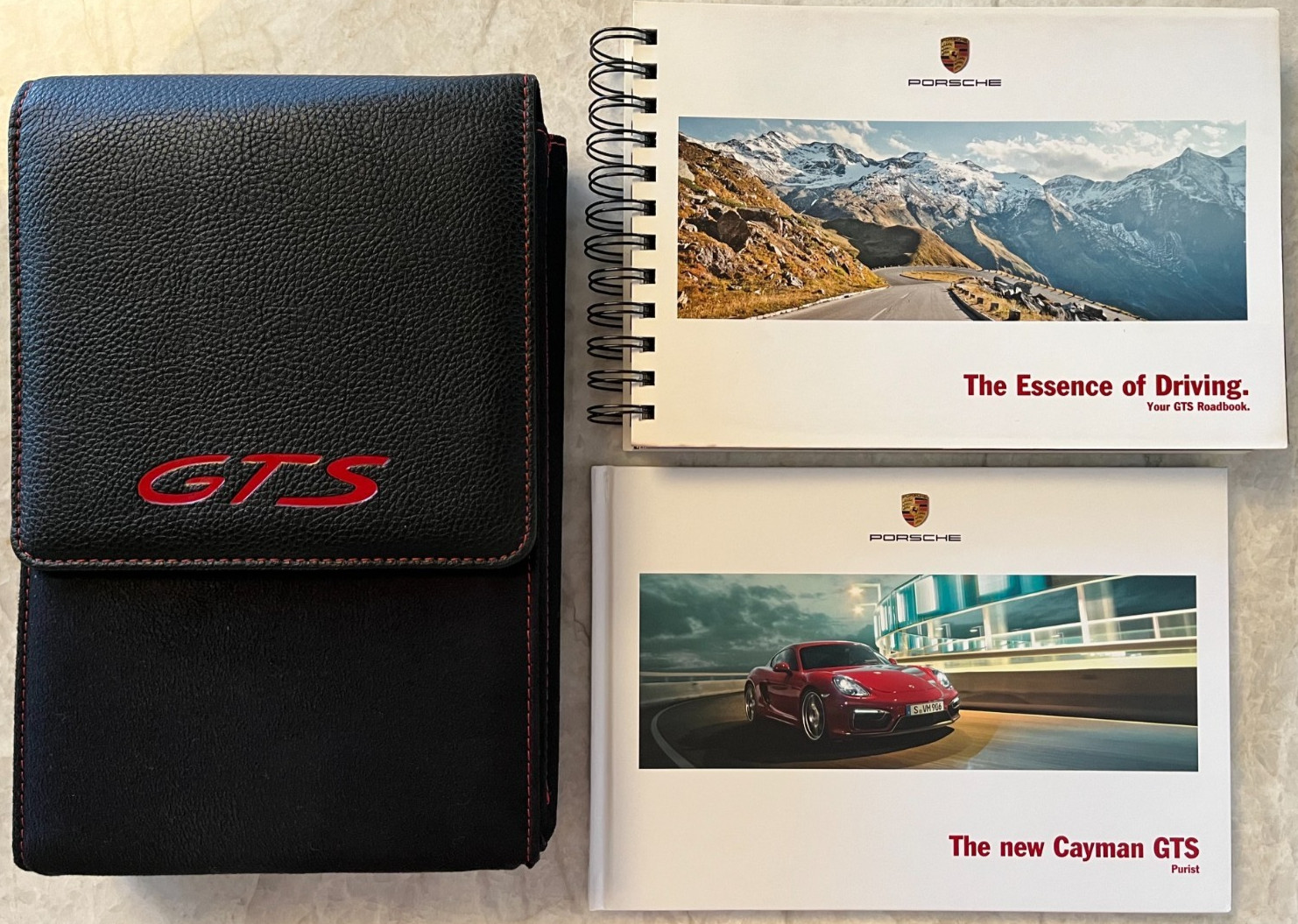PORSCHE CAYMAN GTS  PRESTIGE BROCHURE & WORLD DRIVING ROADBOOK GTS CASE USA 2015