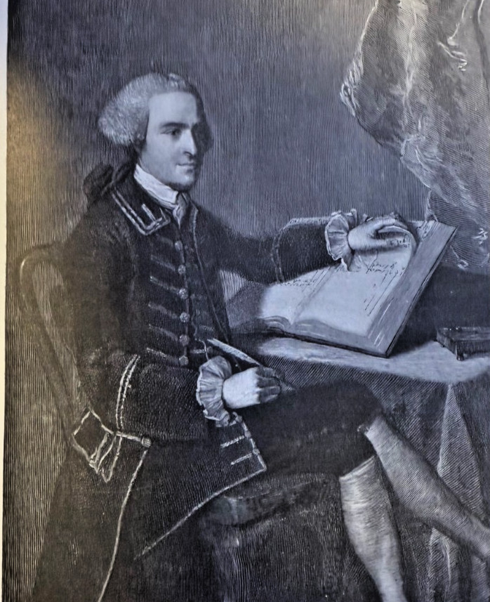 1898 Vintage Magazine Illustration John Hancock President Continental Congress