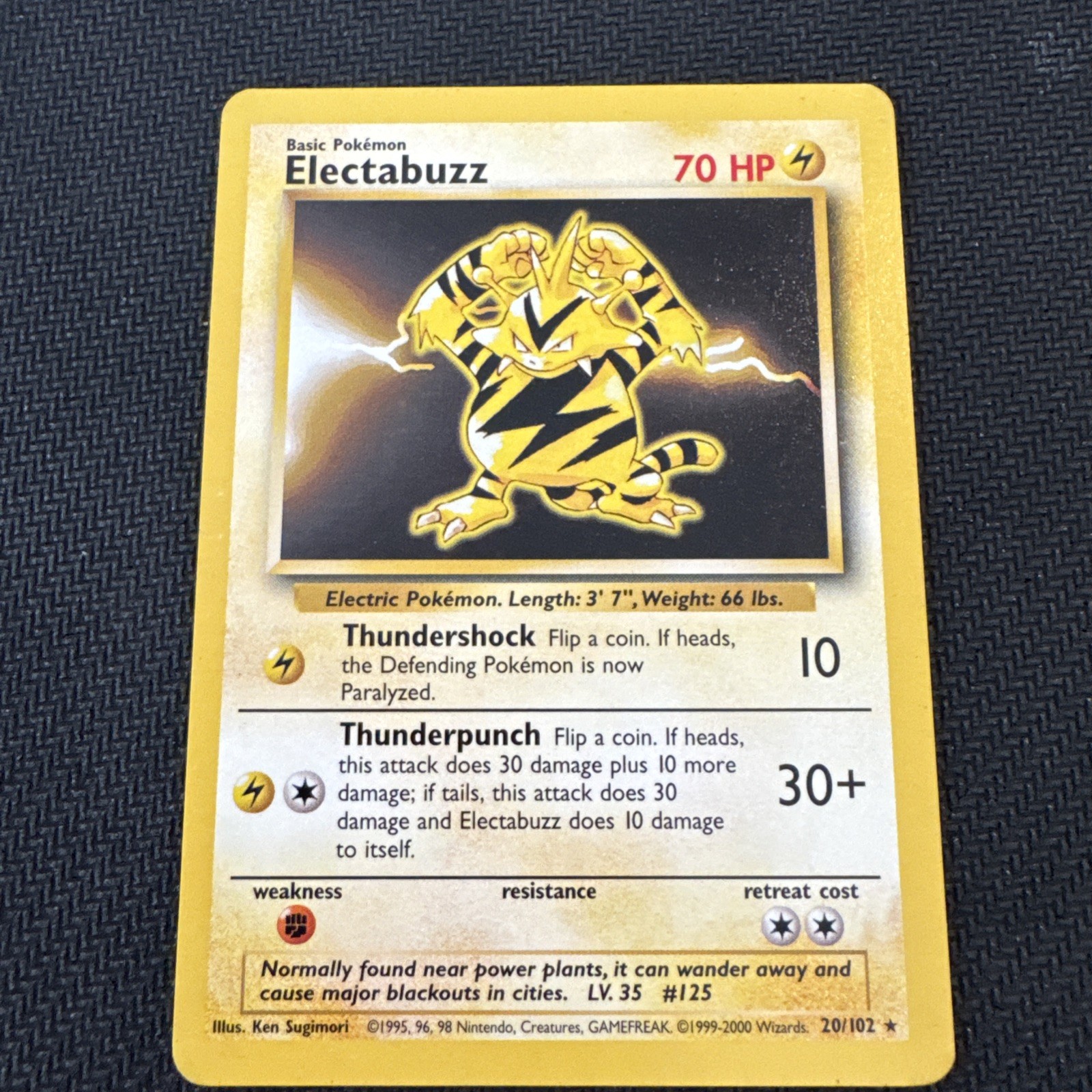 Electabuzz 20/102 Base Set 1999 Pokemon TCG WOTC English LP