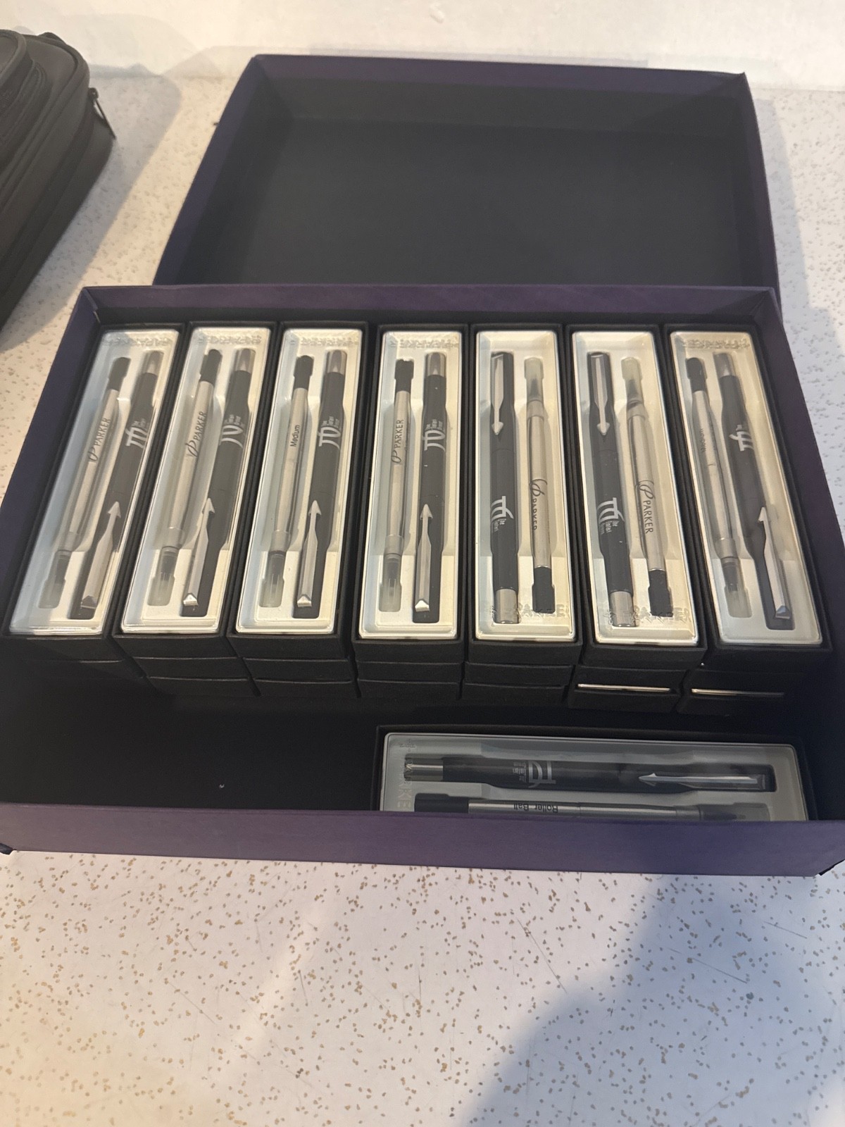 22 Vintage Parker Rollerball Pens NOS Sealed Made in UK Corporate Display Box
