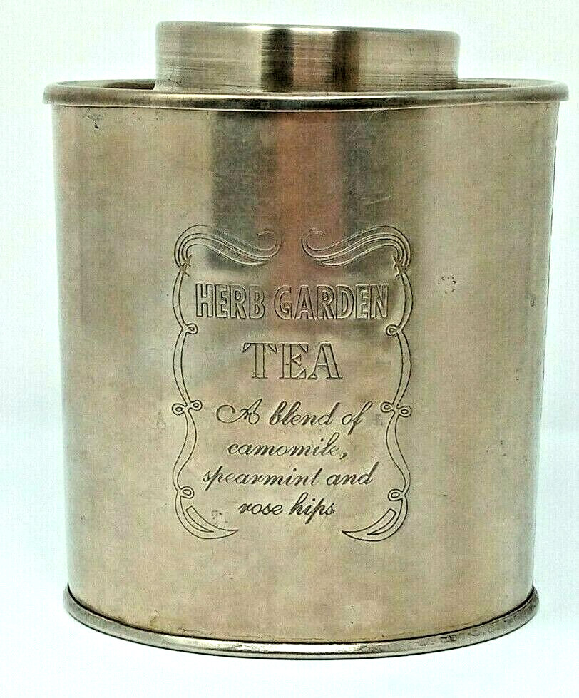 Smith & Hawken Herb Garden Tea Tin with lid * Made in Turkey * euc