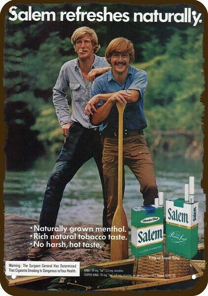 1974 Men Smoke SALEM Cigarettes Vintage-Look DECORATIVE REPLICA METAL SIGN