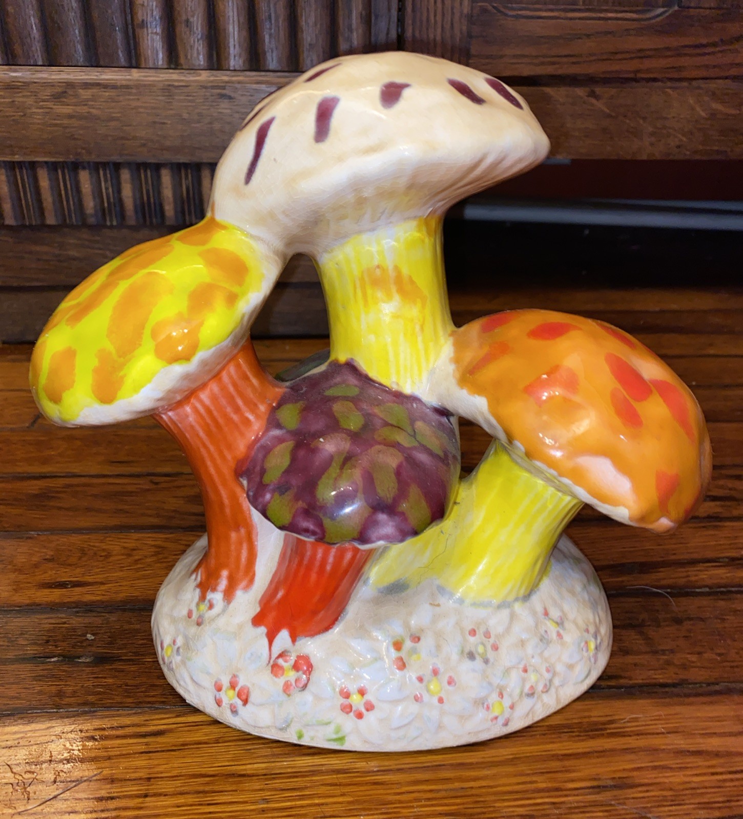 VTG Mid Century Modern Large Ceramic Mushroom Cluster Decor 9x9x6\