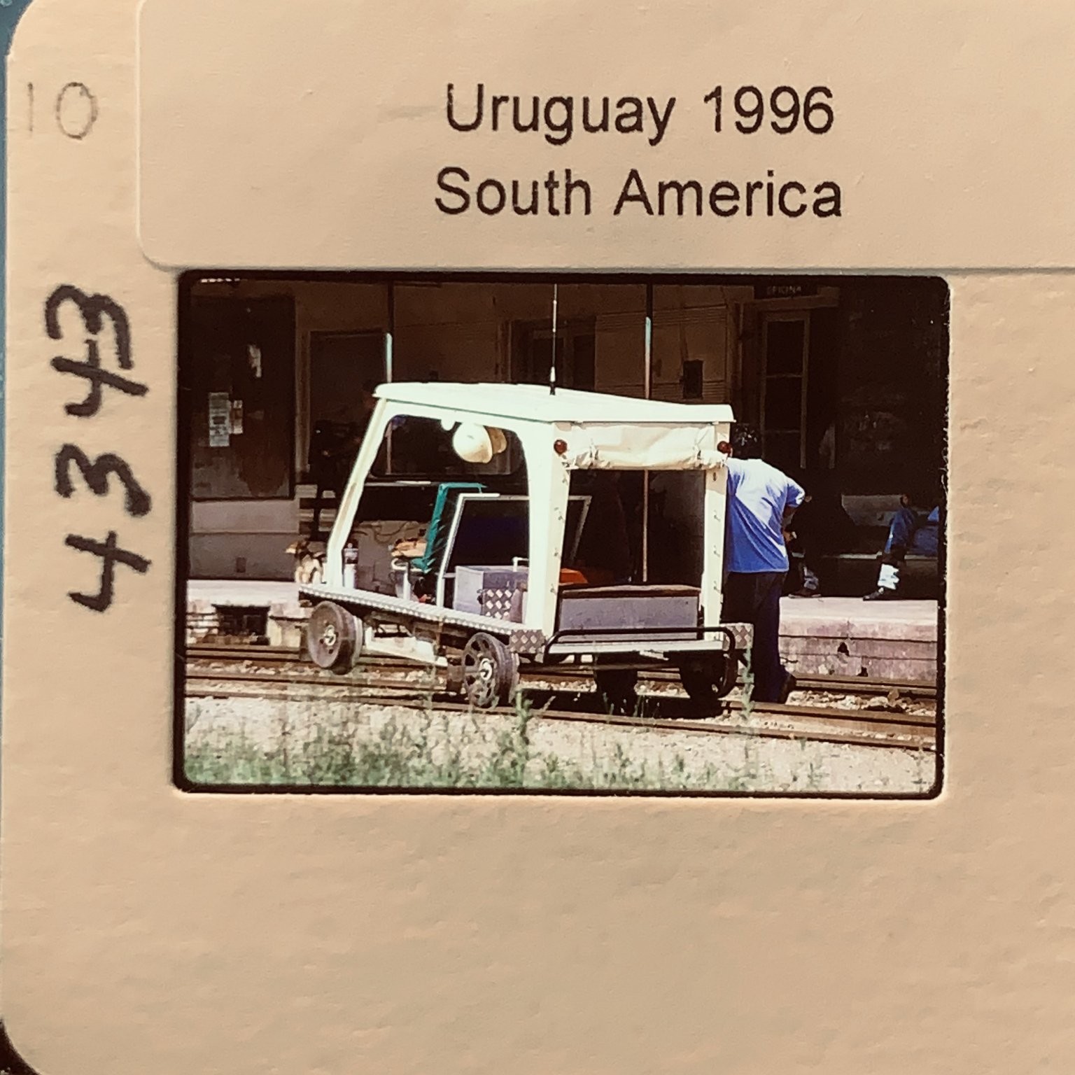 Vtg 1996 Uruguay South America Train Station Railcar 35mm Color Slide
