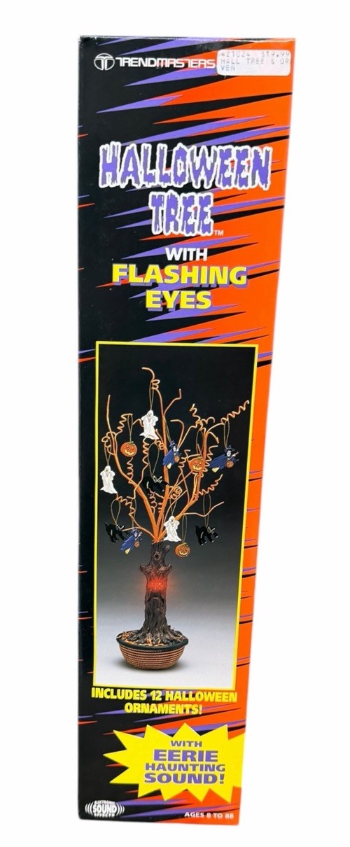 NOS Vintage 1990s Trendmasters Halloween Tree Flashing Eyes Sound 12 Ornaments
