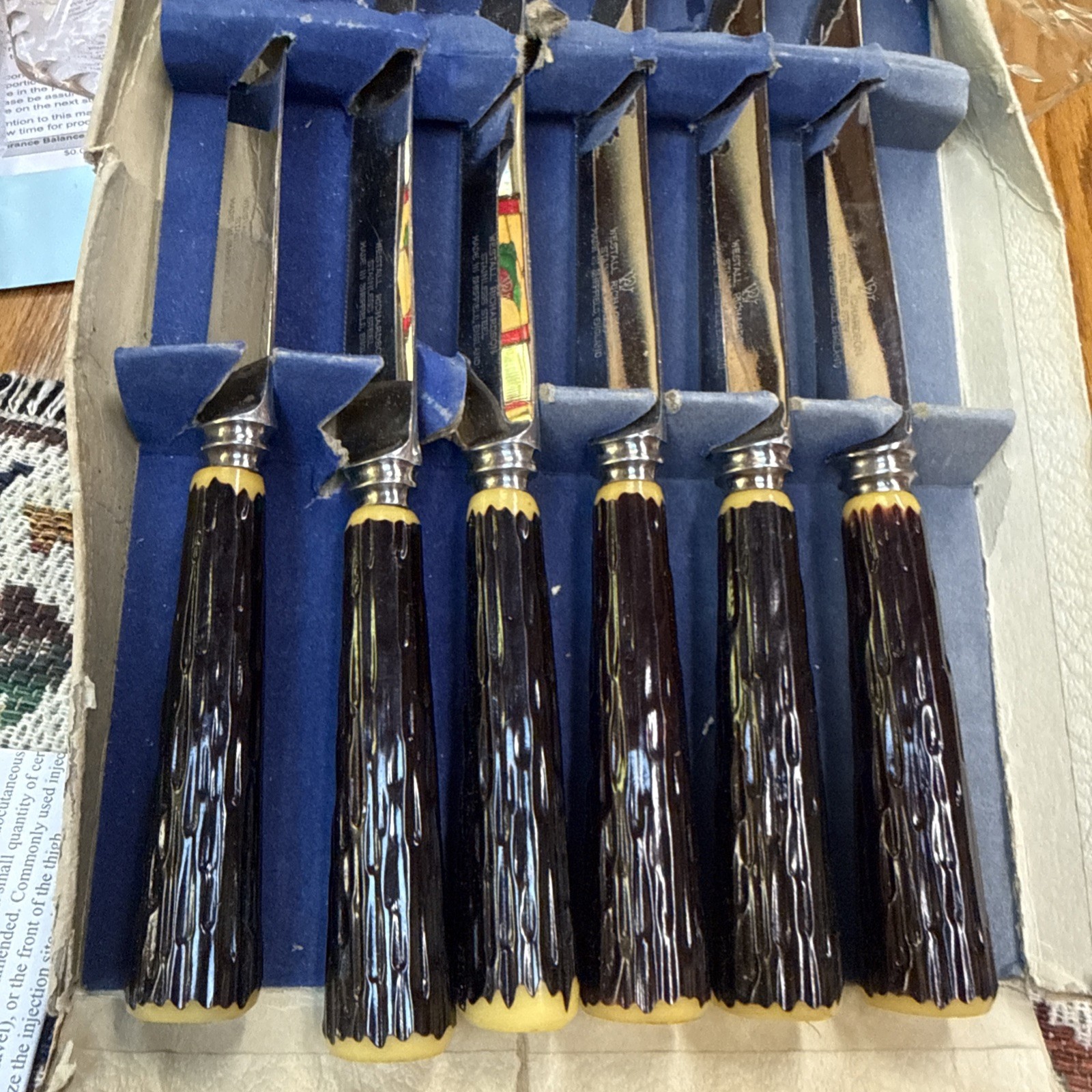VTG 6 West all Richardson Sheffield England Steak knives