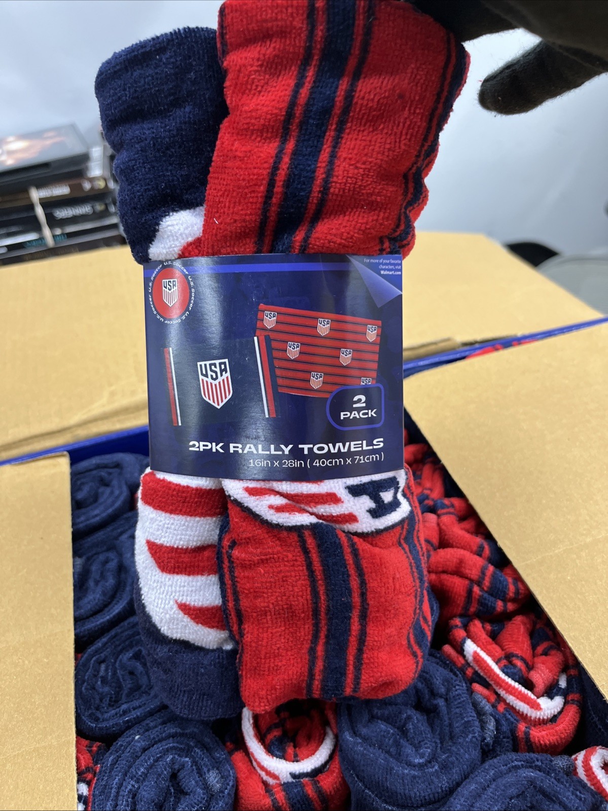 Bulk Lot 48 US Soccer Navy Rally Towel 2PK Sets Wholesale Resale Merch New Box