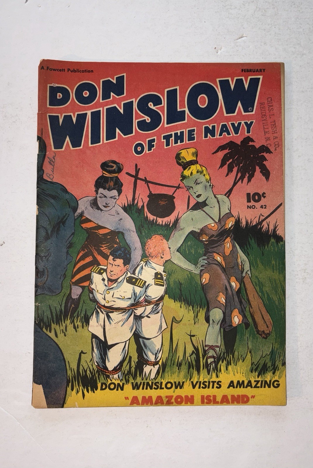 DON WINSLOW #42 “Amazon Bondage Cover”  1947 Fawcett Pub. Great Cover 