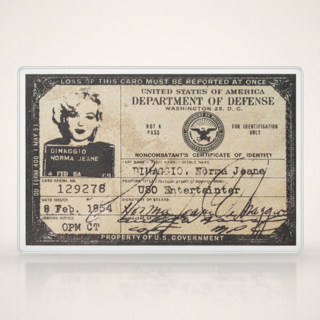 Marilyn Monroe 1954 USO ID Card