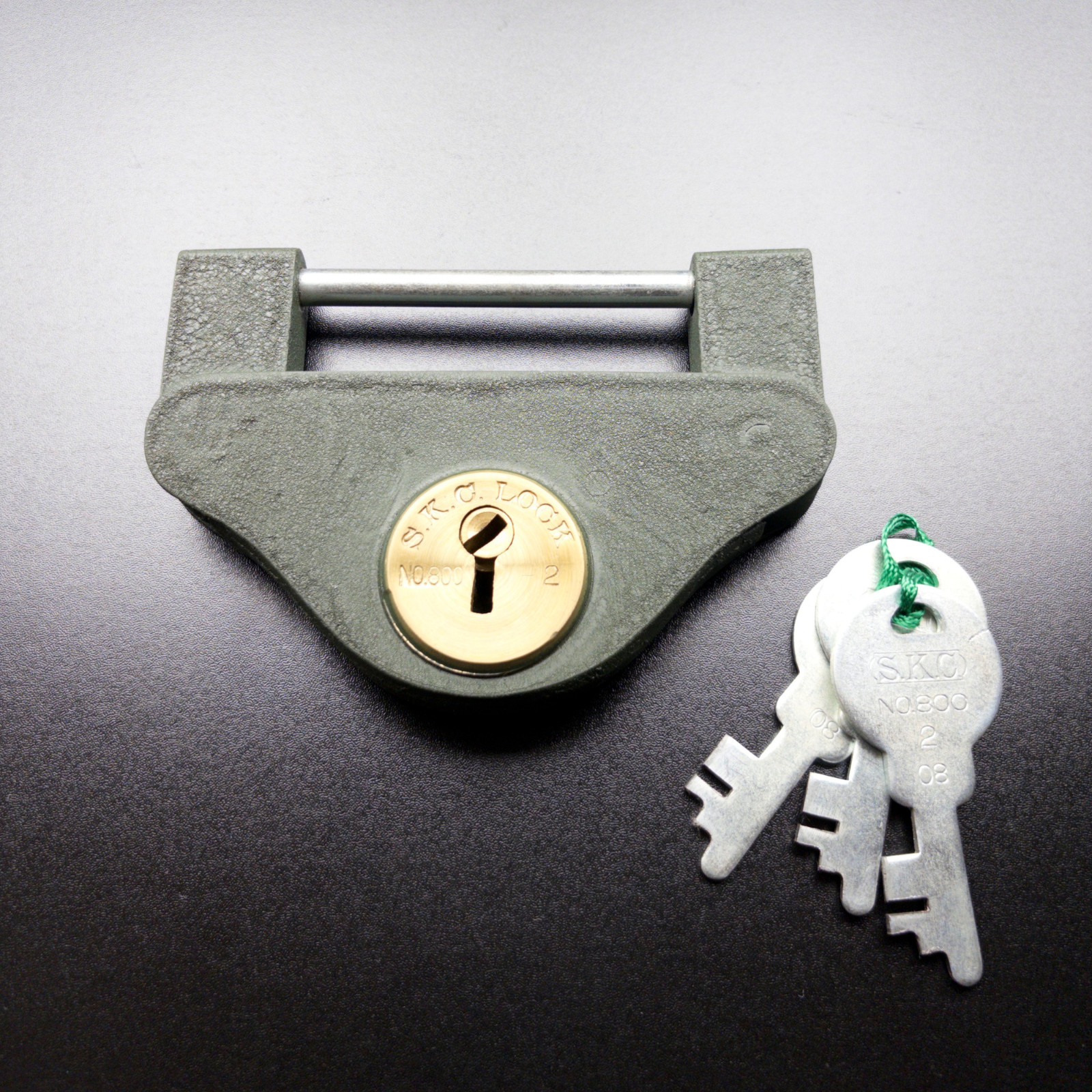 S.K.C. Padlock No.800 Size 2 70mm Vintage Japanese Industrial Warehouse Lock NOS