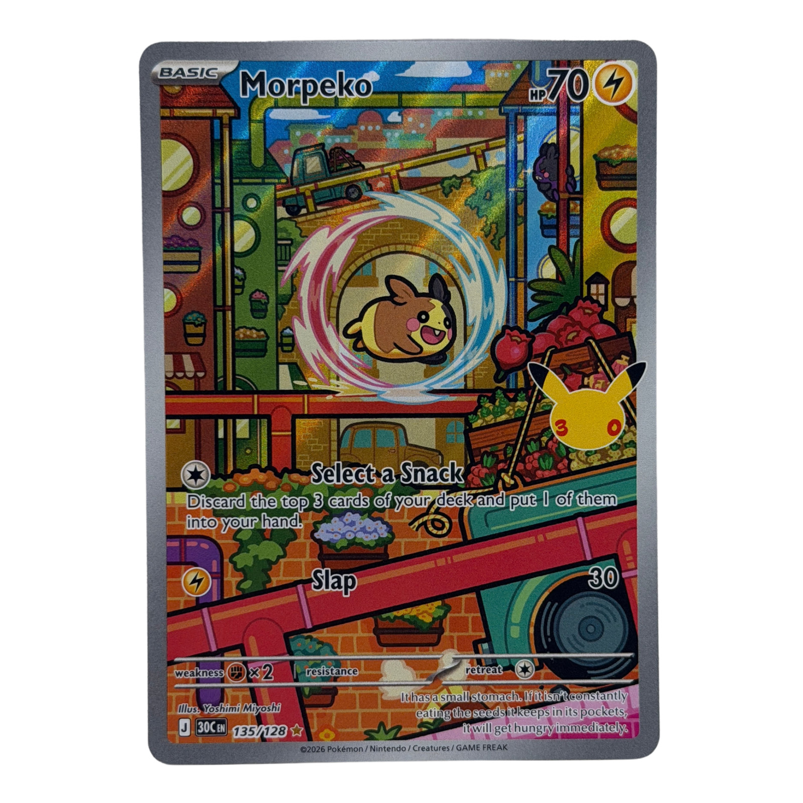 Pokemon TCG: Morpeko 135/128 ME: 30th Celebration Illustration Rare Holo NM
