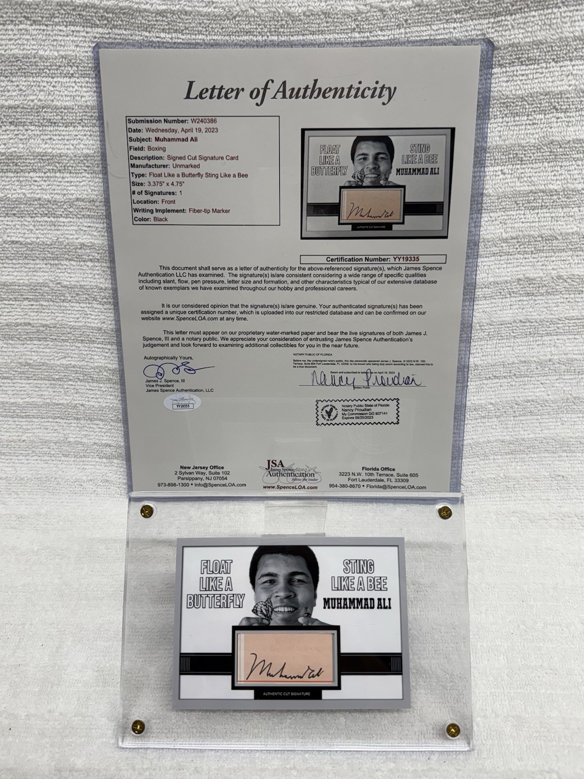 Muhammad Ali Signed Autographed 