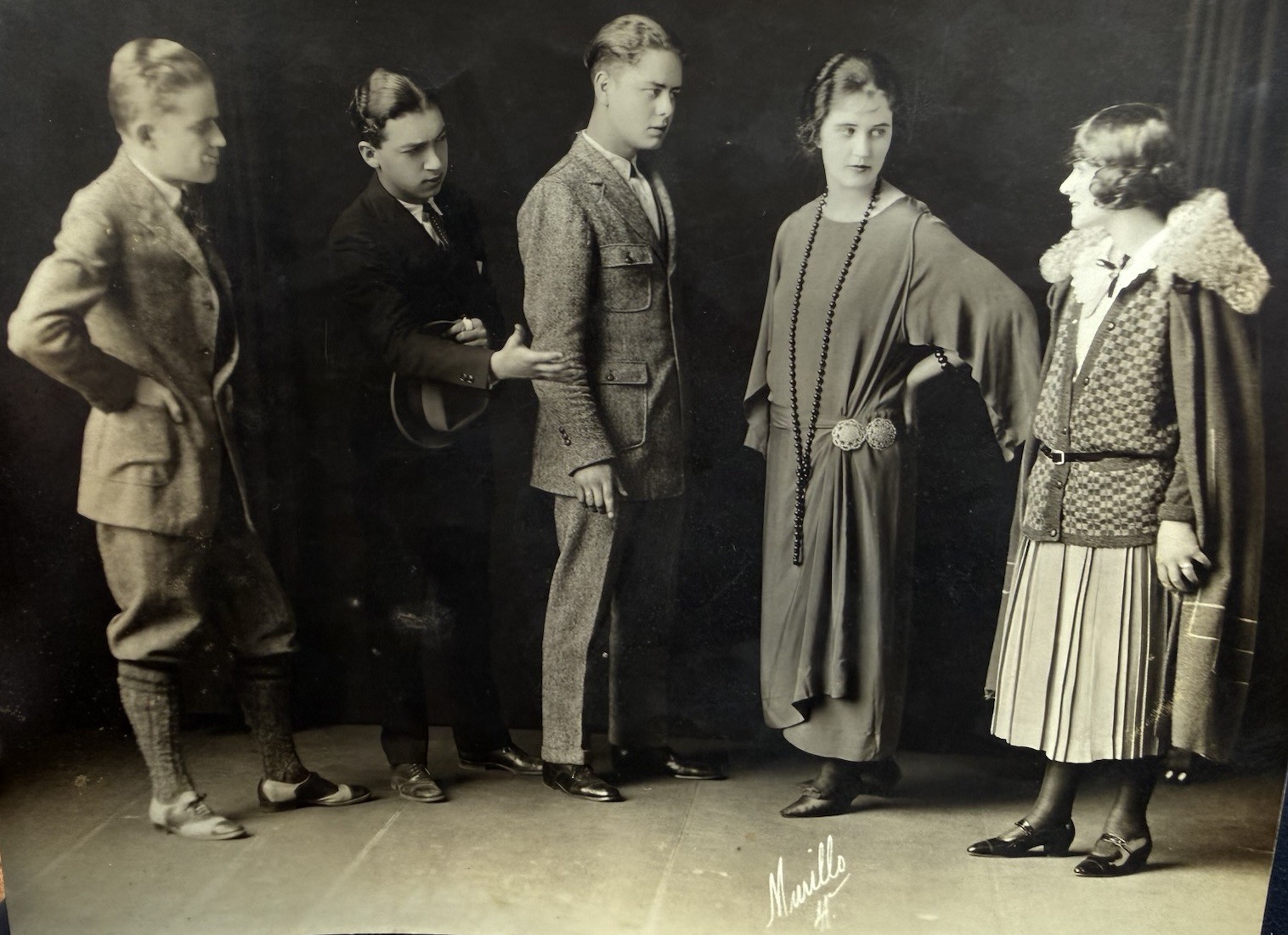 Antique 1920s Photograph Theater Play Actors Flapper Group Lot 2