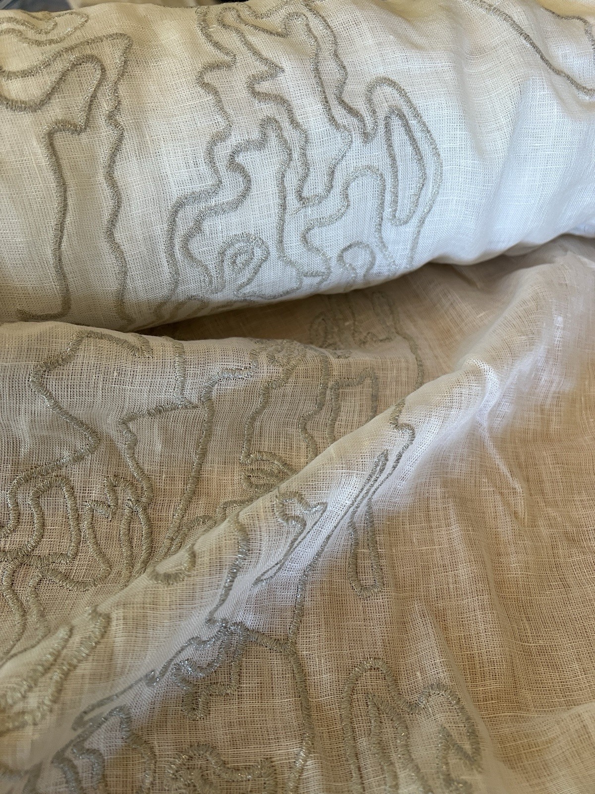 Holly Hunt Great Plains Reverie Bleached 100% Linen 1671/01 Sheer 12 Yds