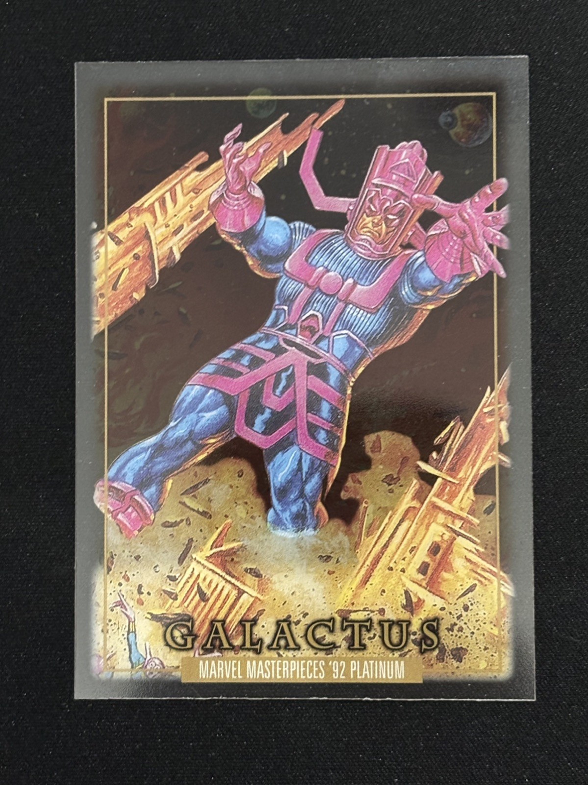 2024 SkyBox Marvel Masterpieces 92 Platinum Galactus Clear Cut #30
