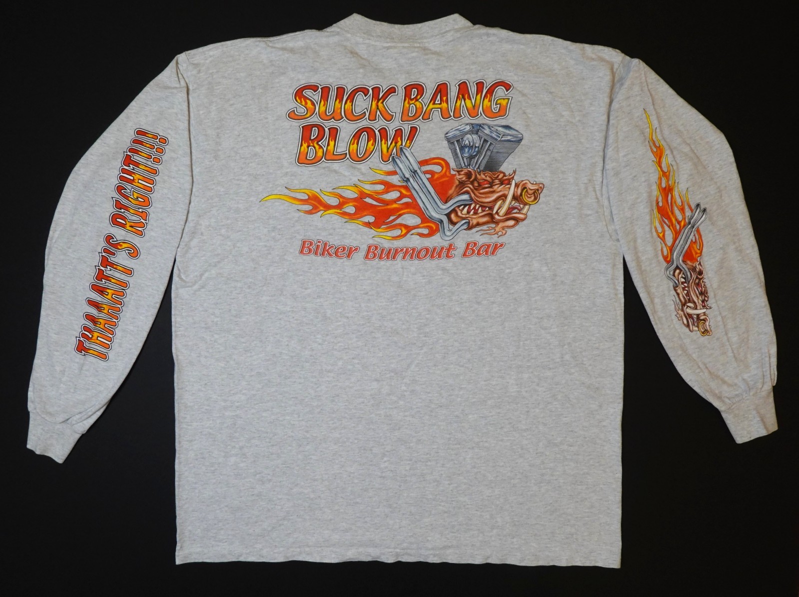 Vintage Myrtle Beach Harley Bike Week Suck Bang Blow Burn Out Bar 2XL LS T-Shirt