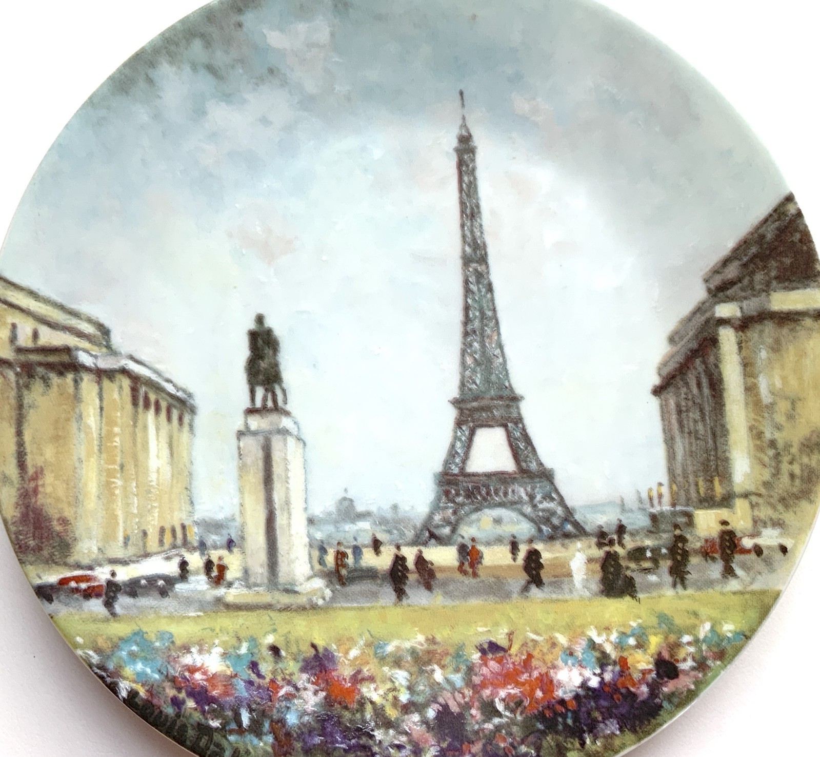 Henri D\'Arceau Limoges Louis Dali Paris Plates Eiffel Tower Pont Neuf 1982