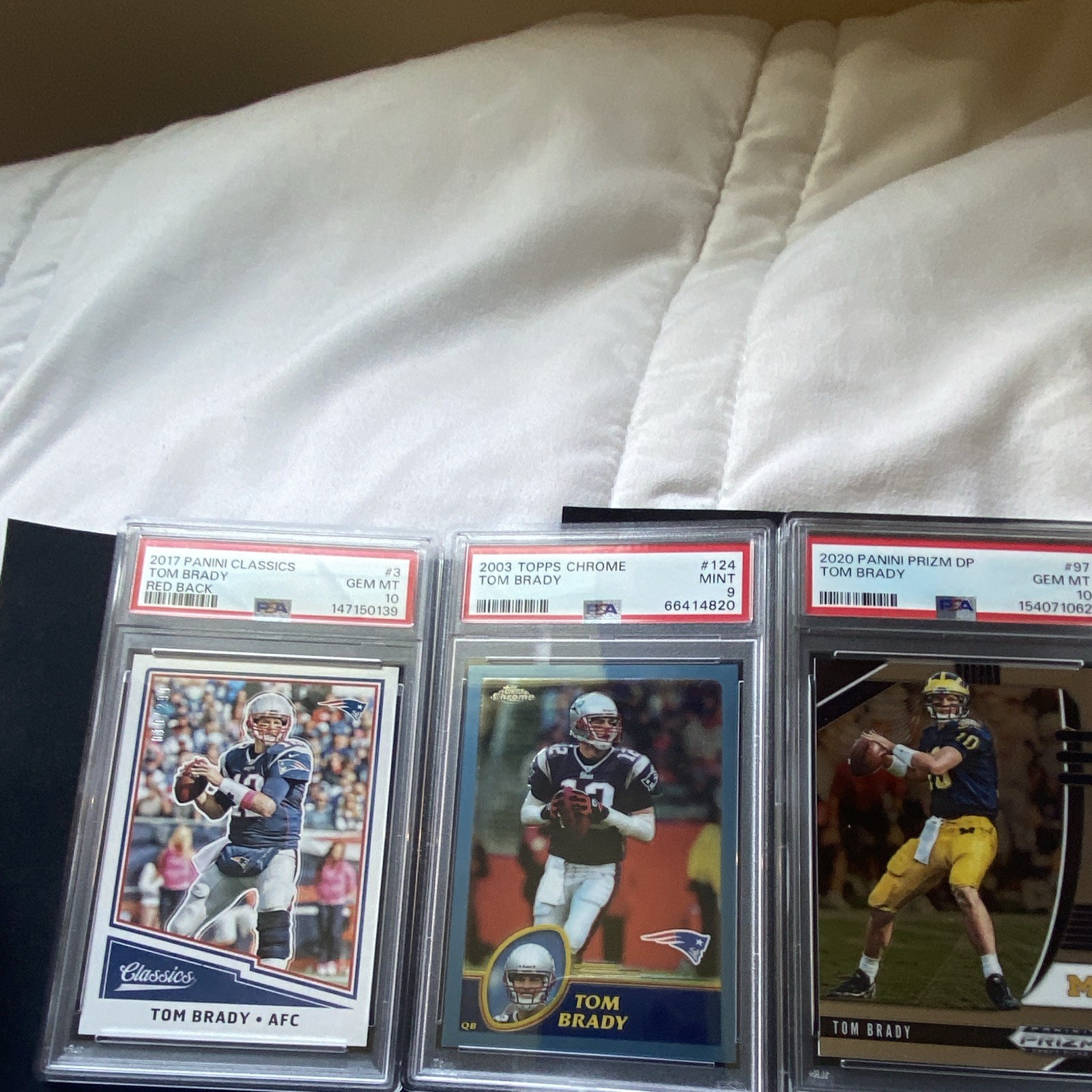 Tom Brady PSA Graded 3-Card Lot