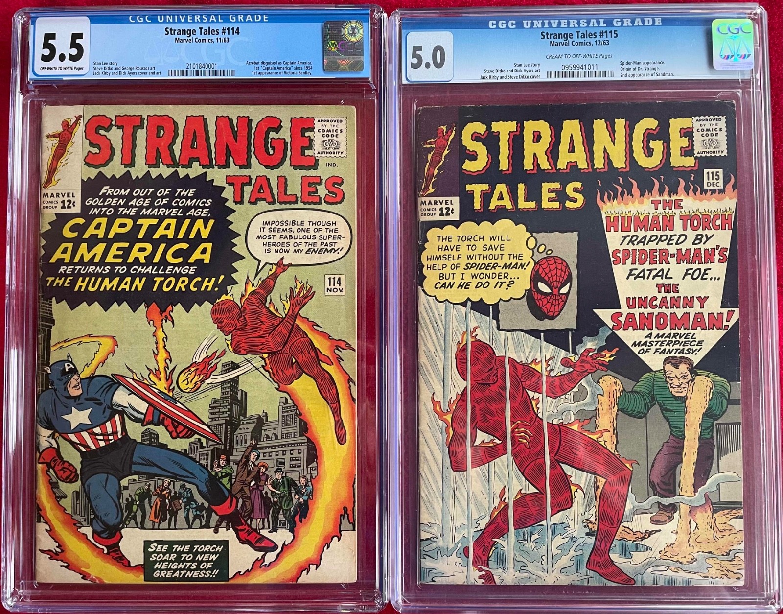 Strange Tales #114 & #115 CGC Graded (5.5 and 5.0)