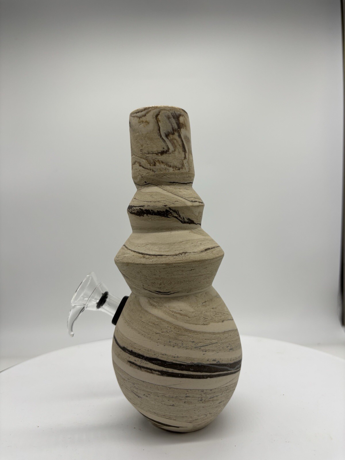 Handmade Ceramic Agateware Marble Clay Bubblers Bong Water Pipe By Josh Leonti 