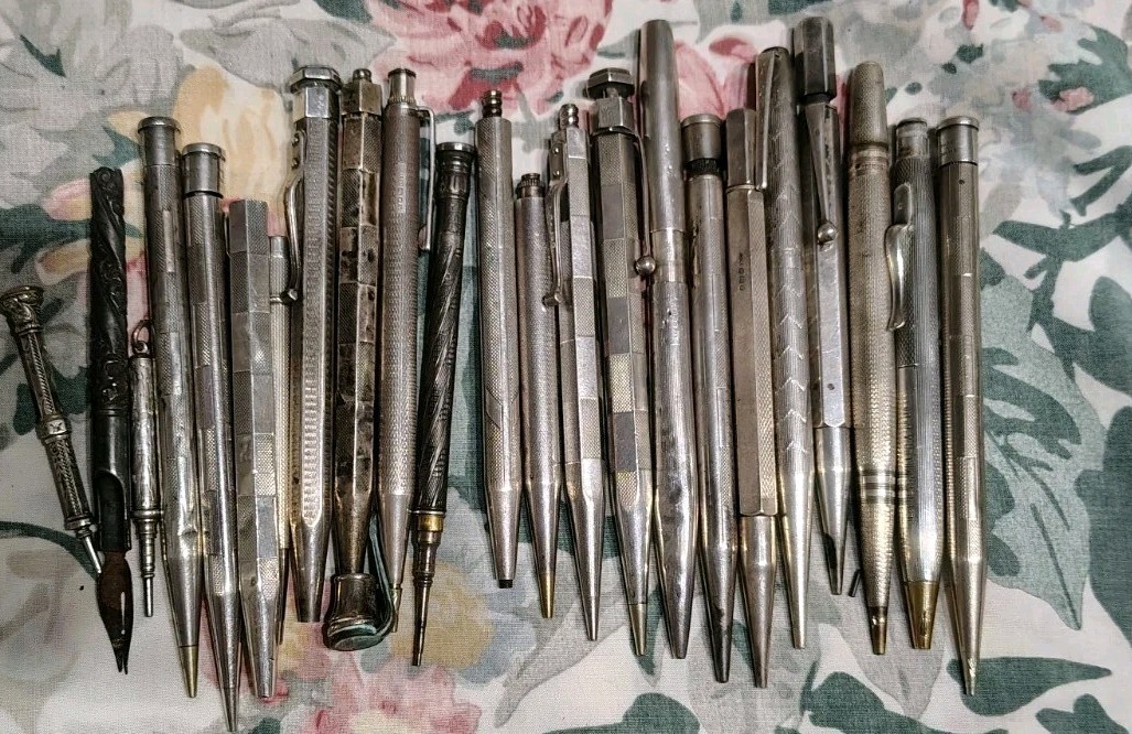 Lot Of Sterling Silver Mechanical Pencils Made in England Non Working
