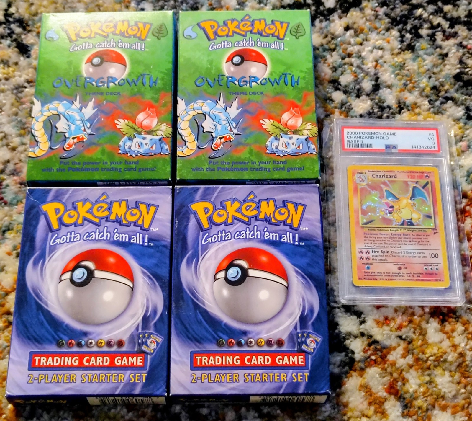1999 Pokemon Base Set 2 Charizard PSA 3 and Vintage Theme Deck Lot W/Booklets 🔥