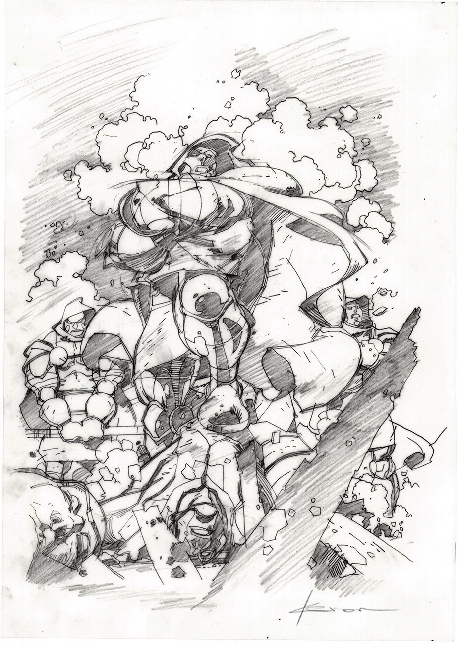 KERON GRANT MARVEL DOCTOR DOOM  PENCIL SKETCH