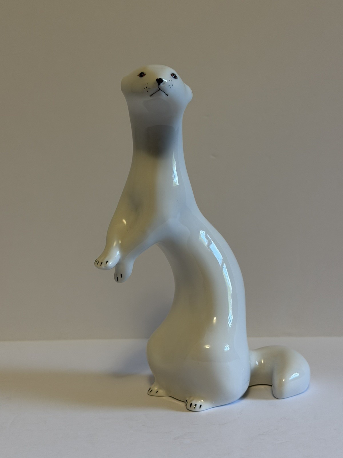VTG ‘70s-80s Lomonosov LFZ USSR Porcelain Ermine Stoat Weasel Figurine 1C Mark