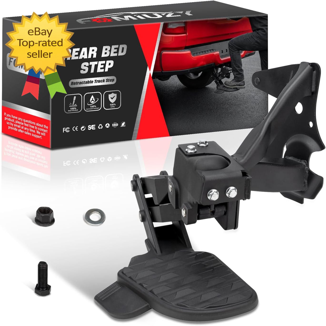Retractable Rear Bed Step Tailgate Bumper Step for Truck 2019 to 2026 Heavy Duty
