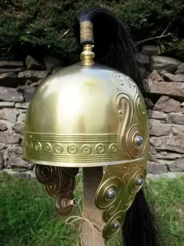 18 ga Brass Sca Larp Medieval, Roman Celtic Montefortino, Helmet Medieval Knight