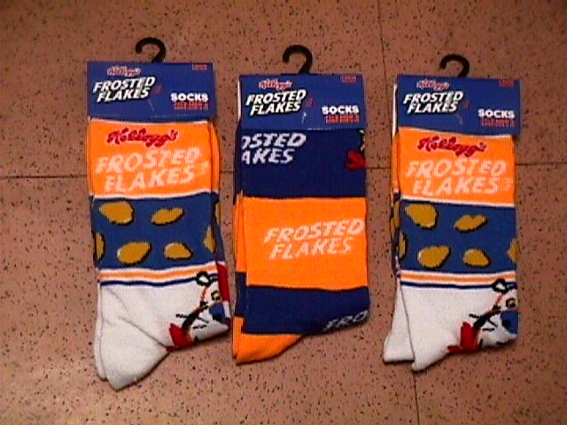 Kellogg's FROSTED FLAKES Cereal TONY THE TIGER socks lot 3 pair NEW iconic logo