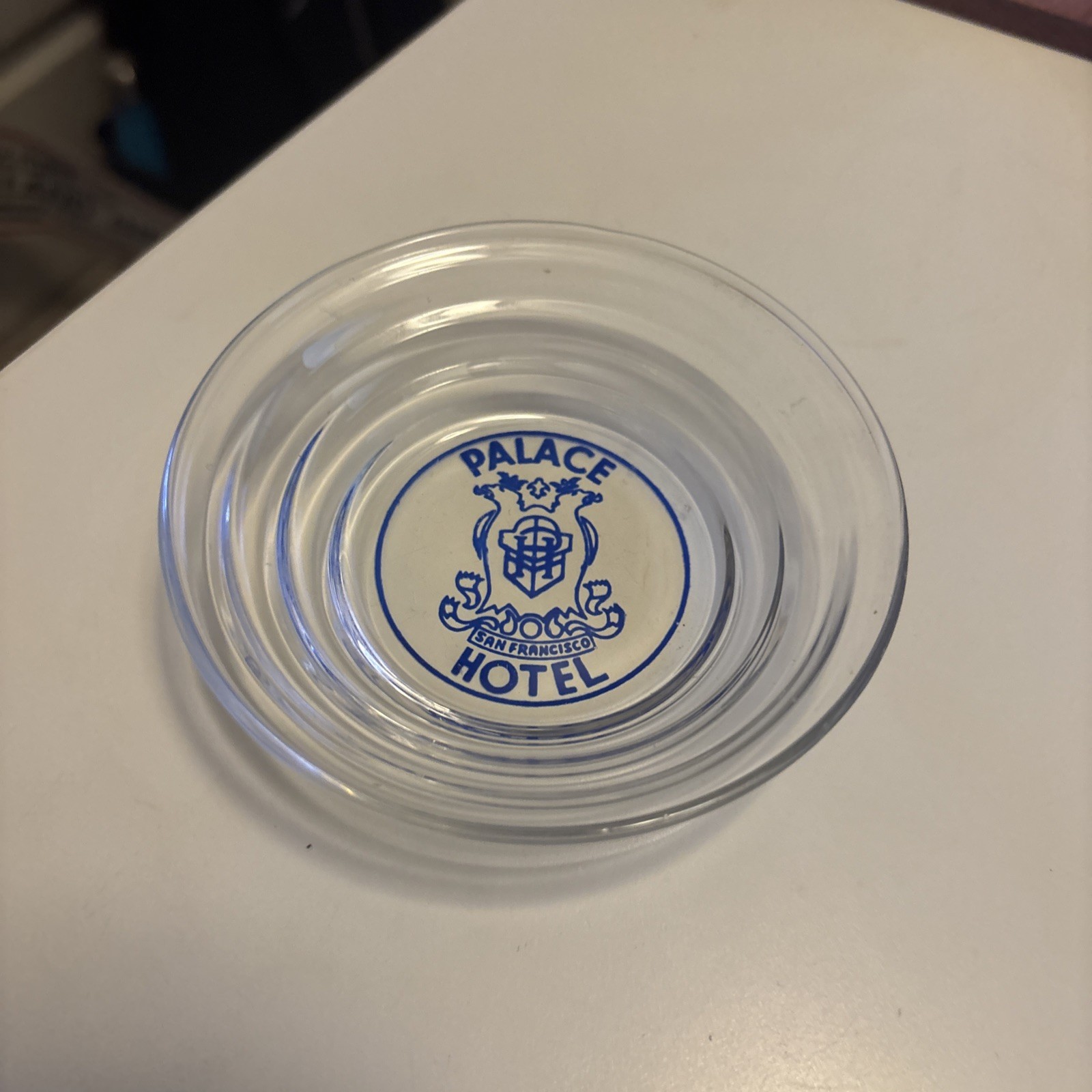 Vintage Palace Hotel Downtown San Francisco 4” Round Glass Dish/Ashtray EUC