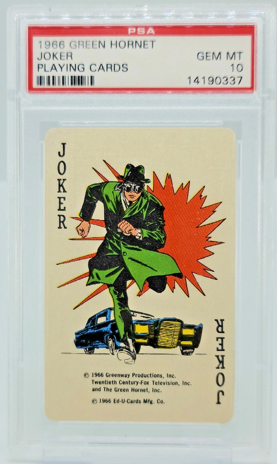 1966 GREEN HORNET PSA 10 JOKER POP 4 BRUCE LEE ROOKIE SSP SP RARE PLAYING CARDS
