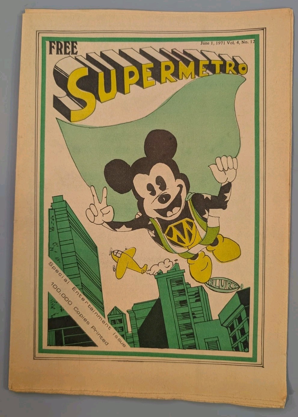 Supermetro Underground Newspaper June 1971 Vol 4 No 12 Mickey Mouse...