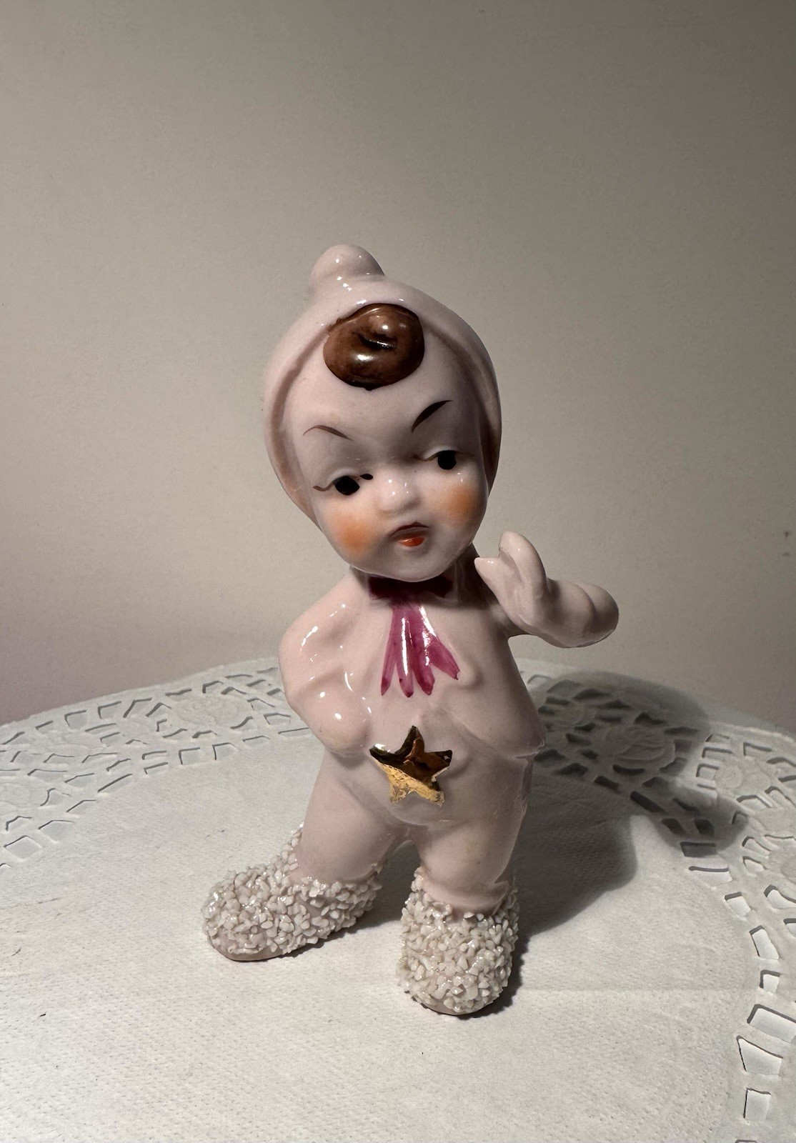 VTG 1950s Ucagco Christmas Snow Baby/Santa’s Helper Figurine. Made in Japan 3.5”