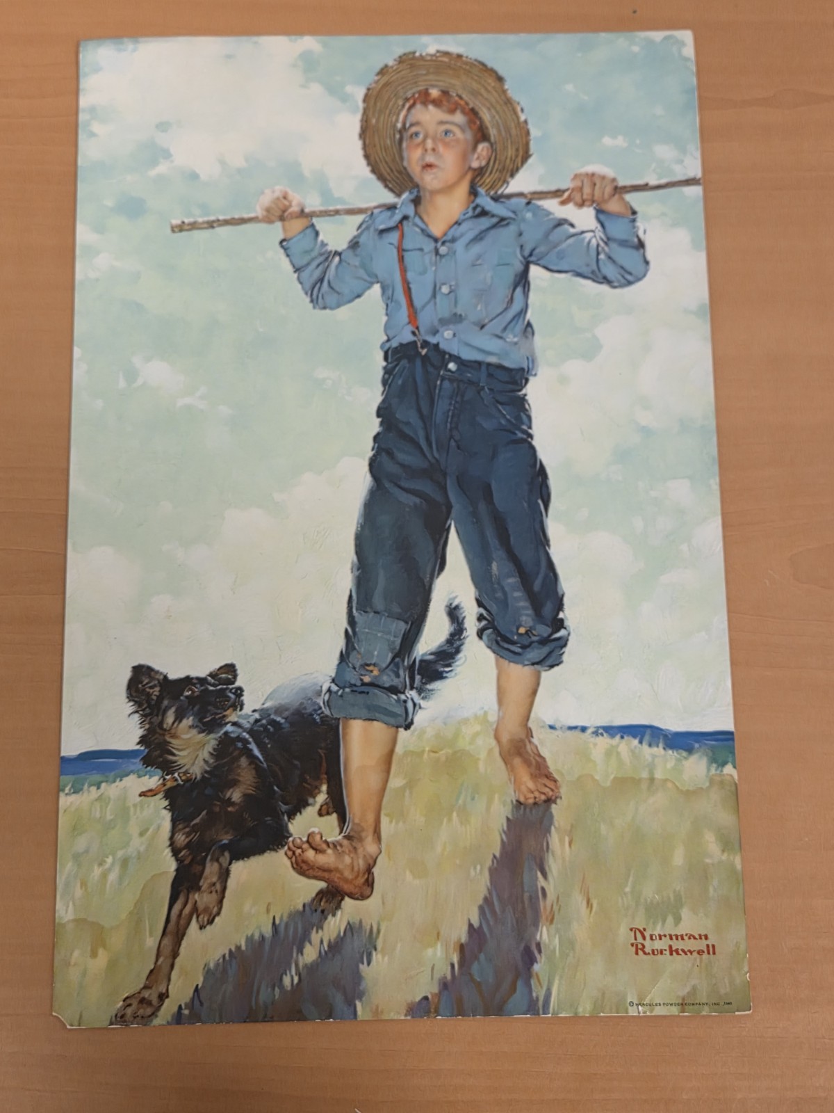 1940 Norman Rockwell Boy & Dog Hercules Powder Co Original Calendar Print