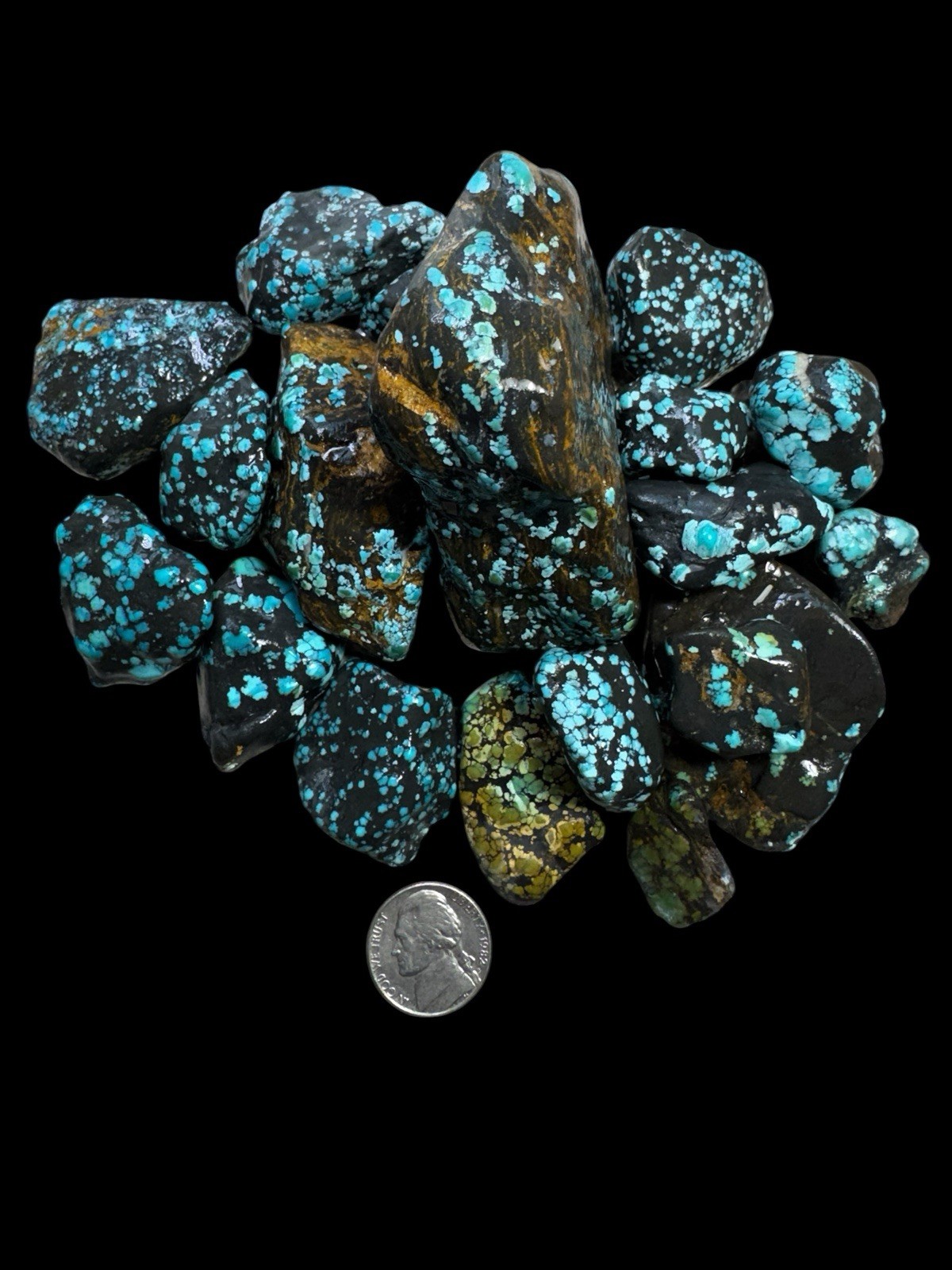 Cloud mountain turquoise rough small nuggets tumble cleaned 