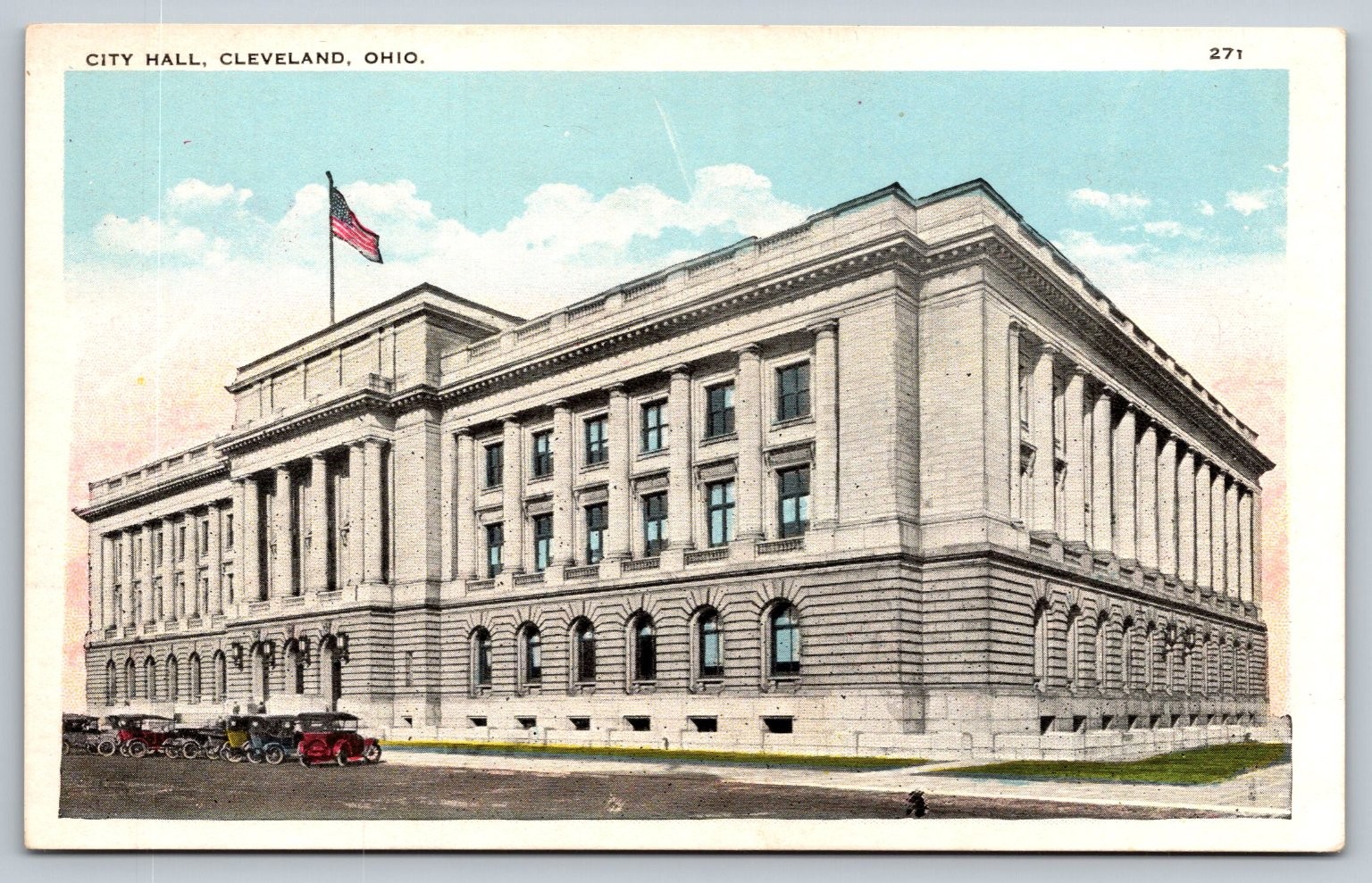 Vintage City Hall Cleveland Ohio Linen Postcard by Sugerman Bros