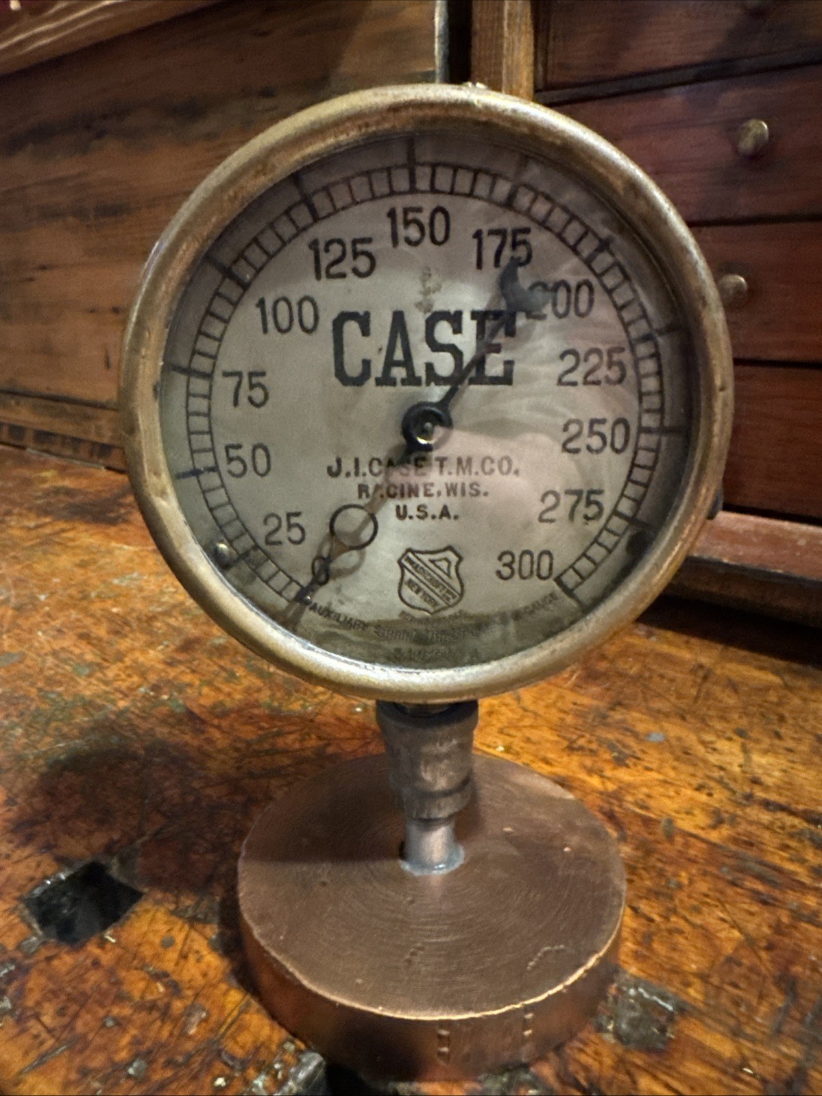 ANTIQUE J.I. CASE STEAM Gauge Farm /Steam Engine RACINE WISCONSIN  TRACTOR
