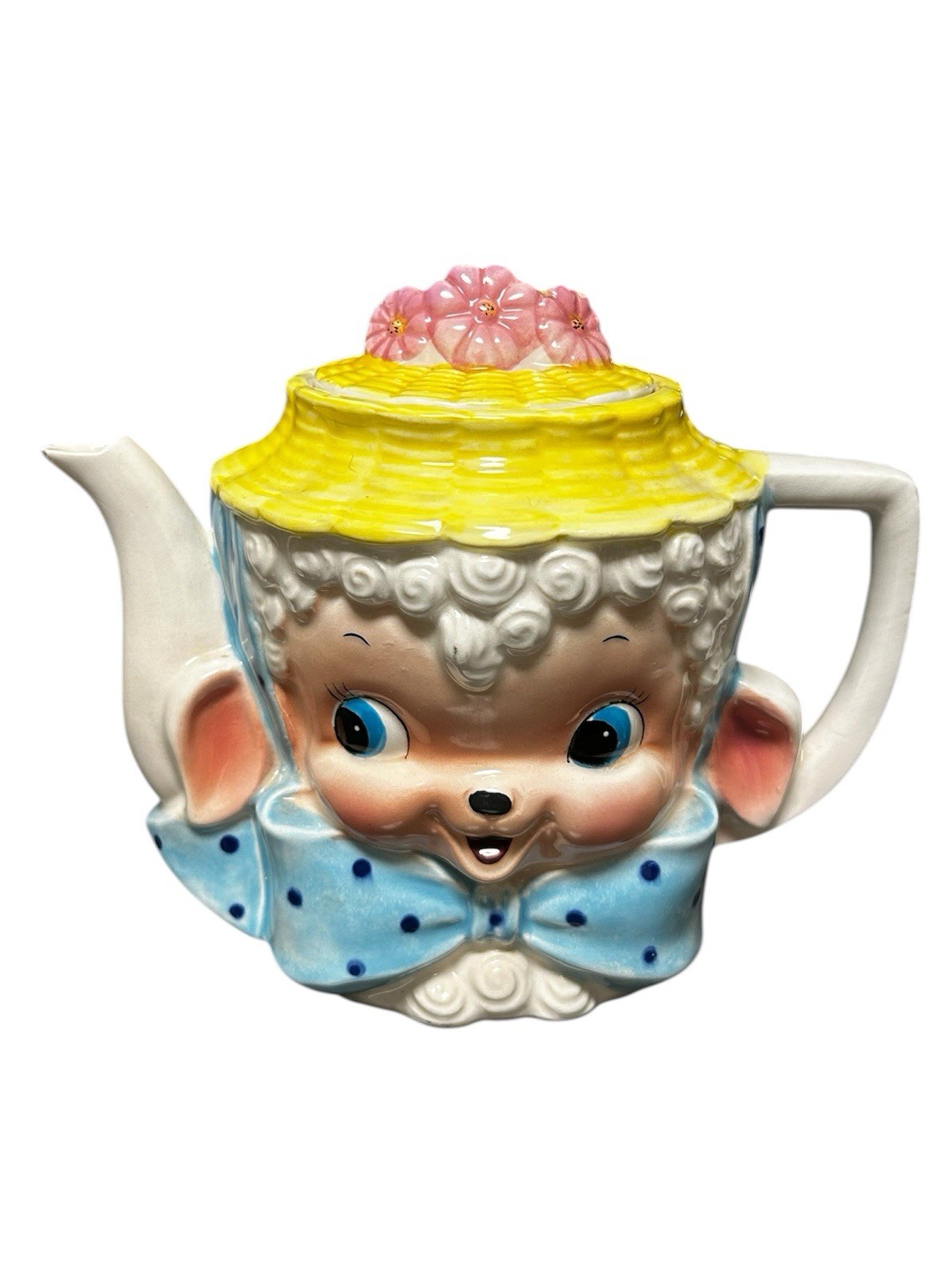 VTG 1950s Brinnco Rubens Lamb in Bonnet Teapot Japan Ceramic Kitsch Collectible