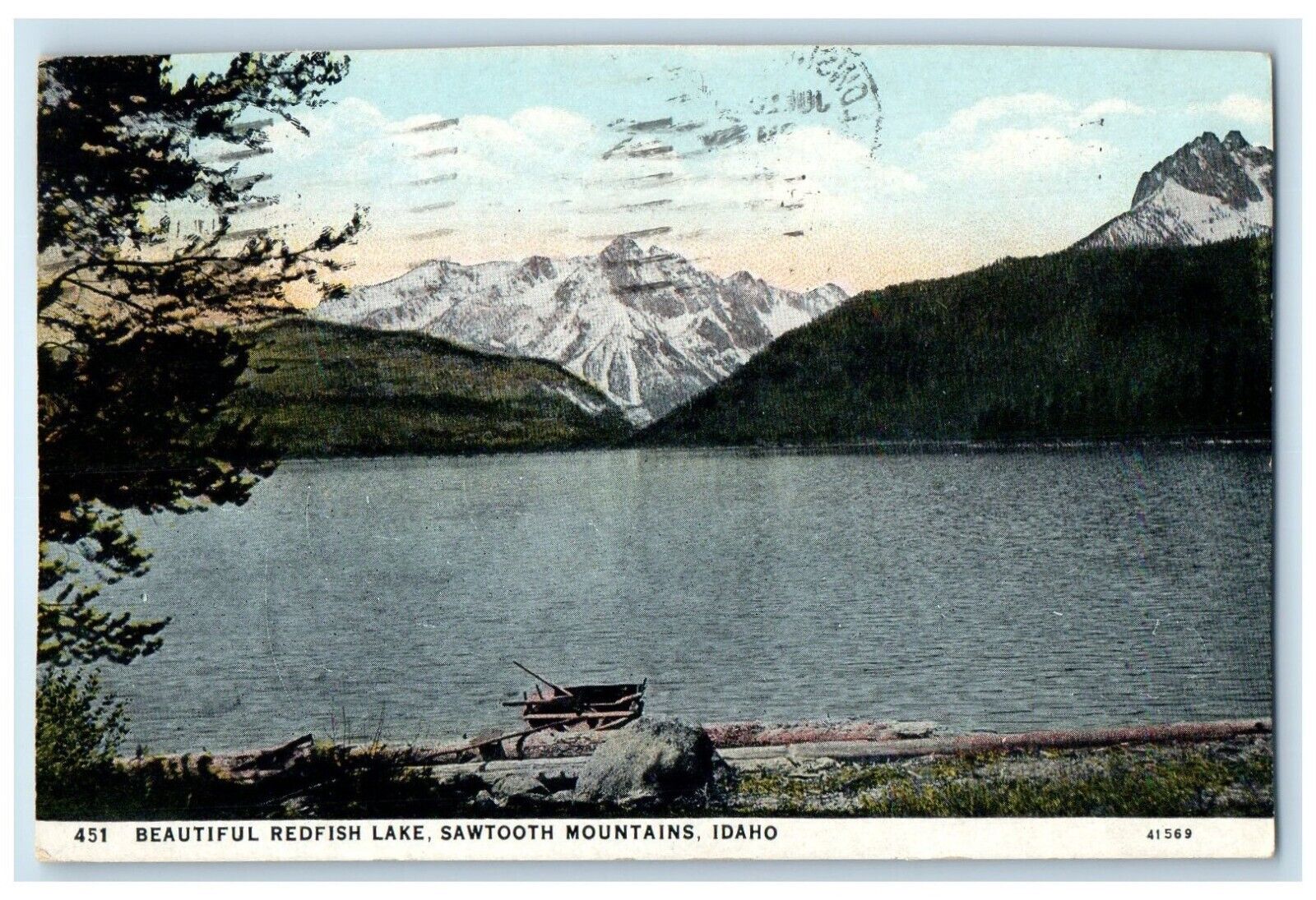 1931 View Of Redfish Lake Sawtooth Mountains Idaho ID Posted Vintage Postcard