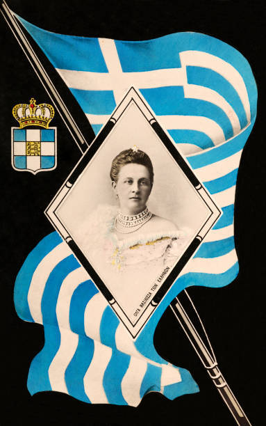 Featuring Princess Olga Of Greece With The Greek Flag 1925 Old Photo
