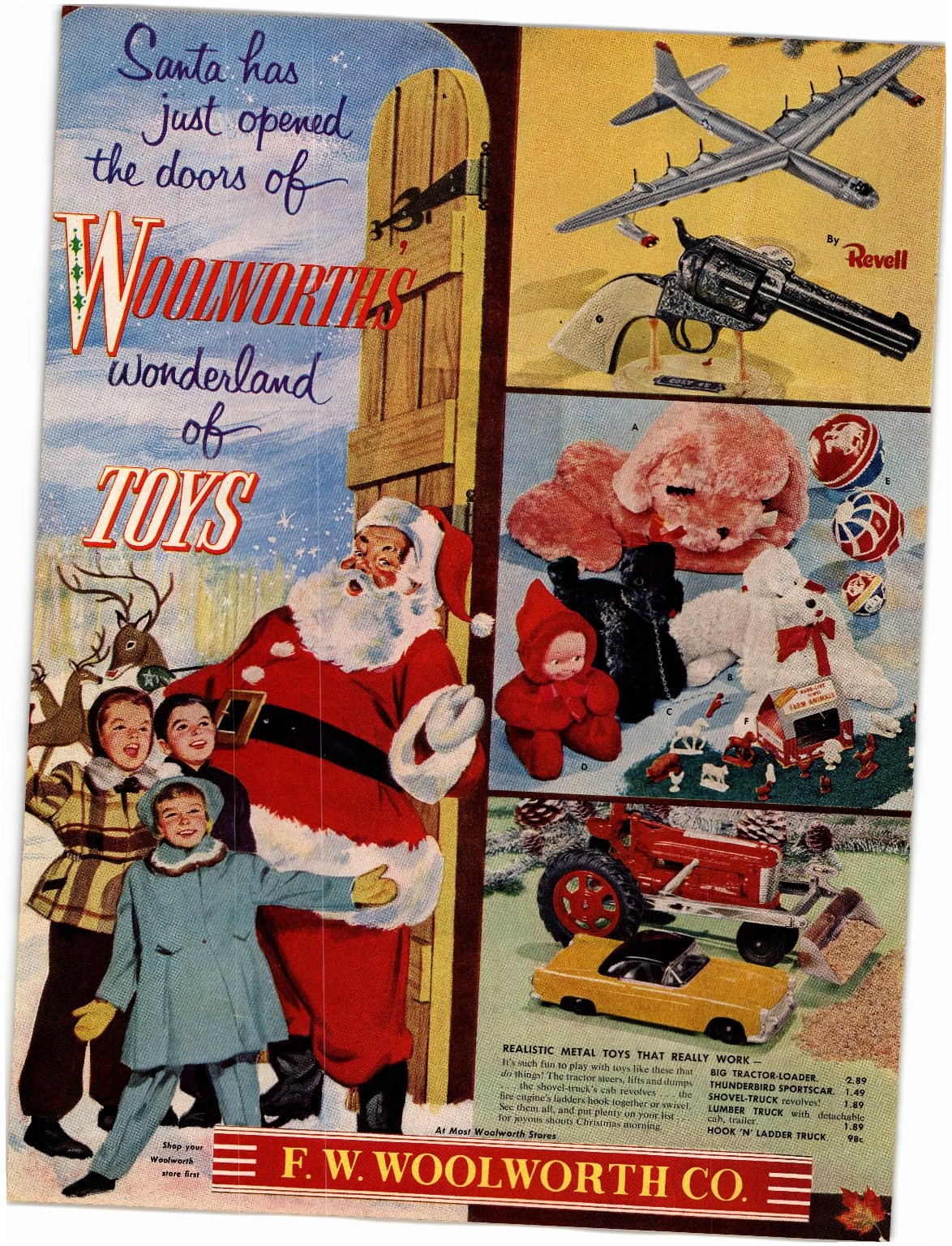 Woolworth's Toys Christmas Ad 1950s Vintage Full Page Magazine Print AD075