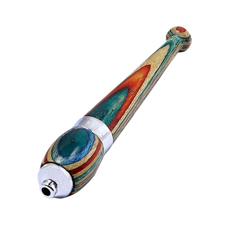Zeppelin Cherry Rainbow Wood Smoking Pipe Large 5” Solid Teak Wood  w/screen