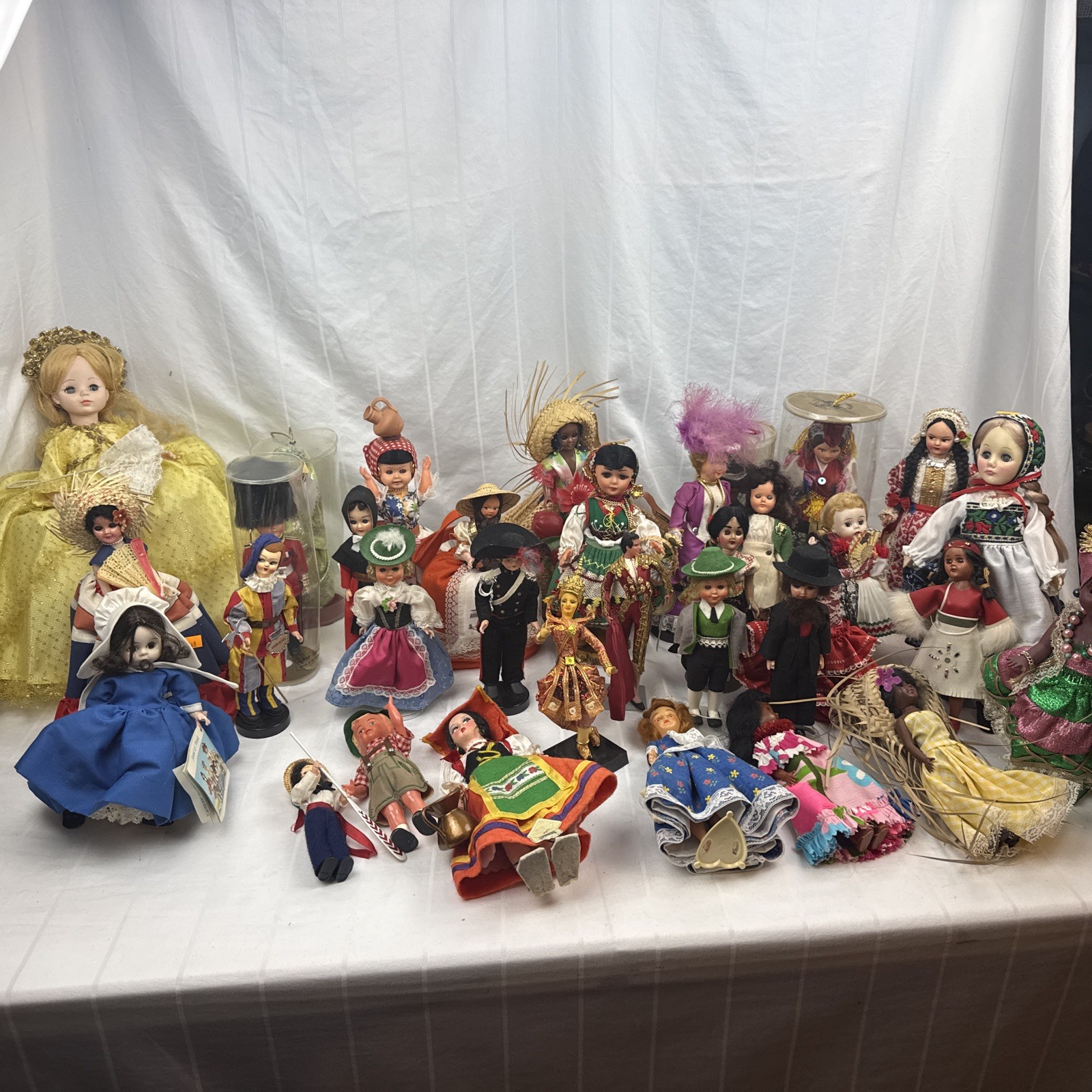 Vintage Very Large Collection of Souvenir Dolls Various Countries - 30+ Dolls