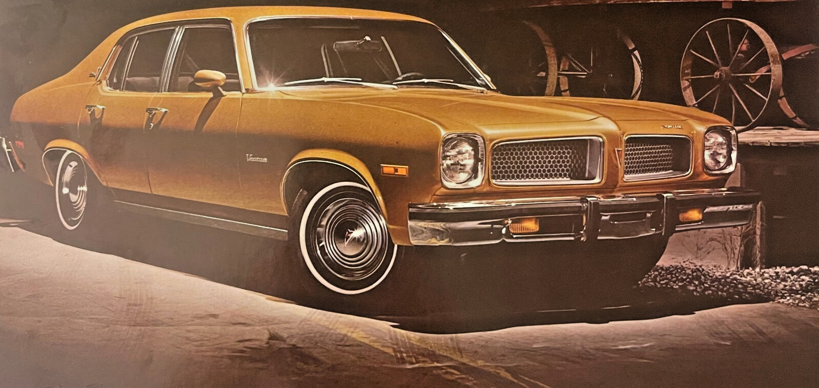 Vintage 1974 🚗 Pontiac Ventura Dealer Brochure, Gulfmist Aqua Compact Car Print