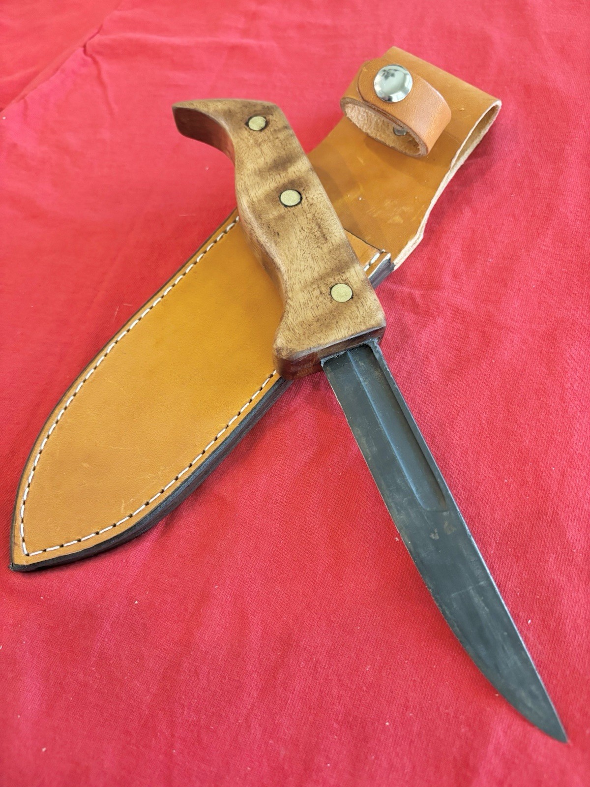 WW2 JAPANESE THEATRE KNIFE WITH CUSTOM WOOD GRIP - NEW SHEATH