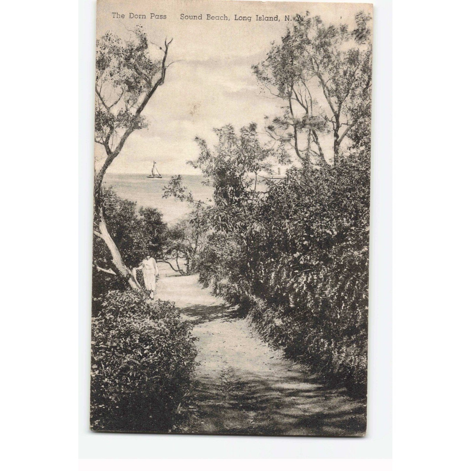Vintage 1938 Postcard The Dorn Pass Sound Beach Long Island NY H.H. Davis RPPC