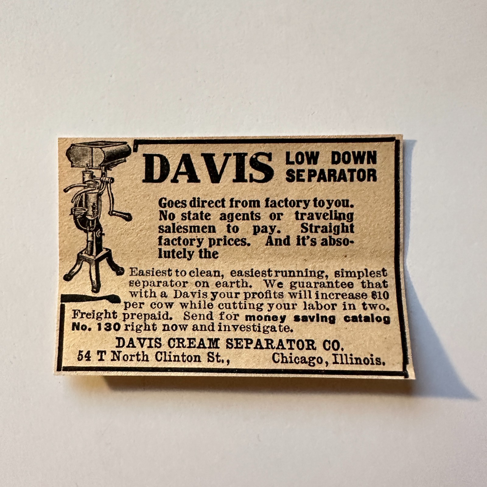 Davis Cream Separator Co. Chicago IL 1906 Minneapolis Ad 5AL1-S20