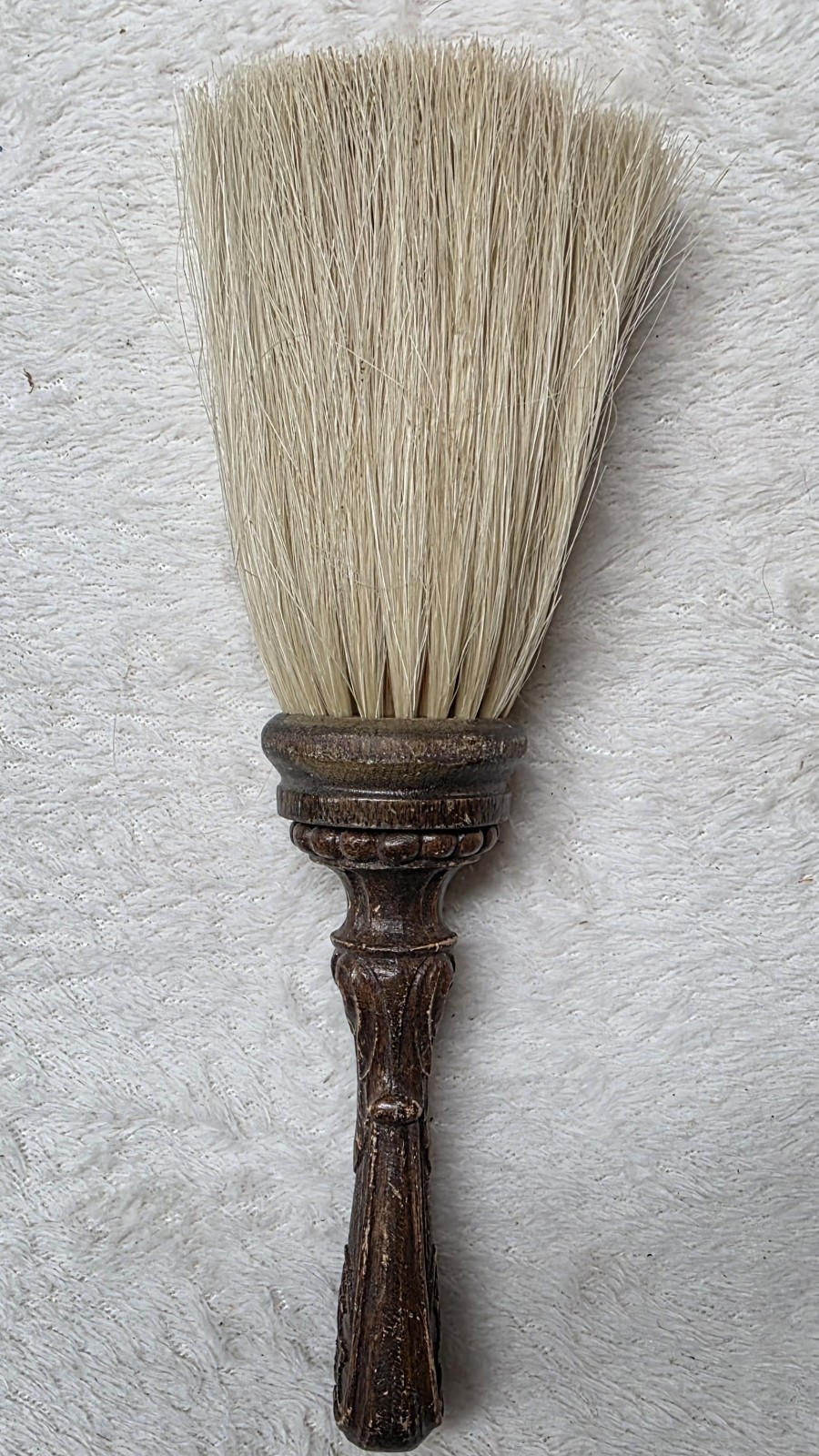 Antique Victorian Celluloid Silent Butler Crumb Brush with Horsehair Bristles